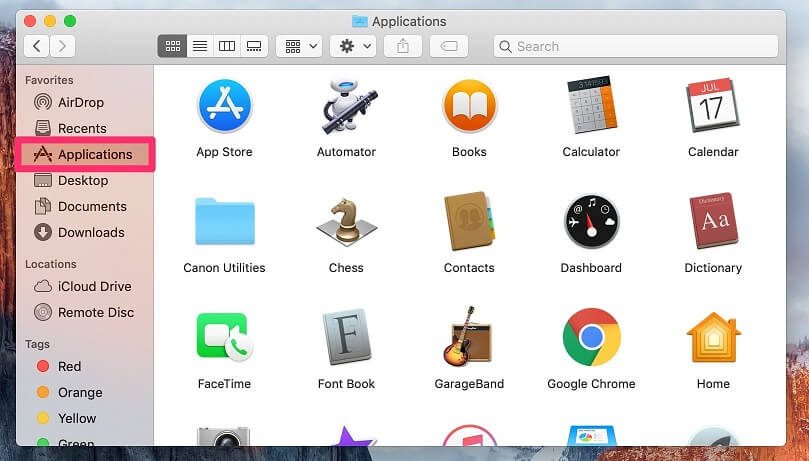 application folder in finder