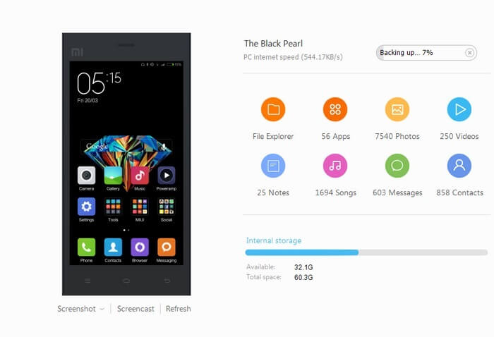 backup Xiaomi to desktop with MI PC suite