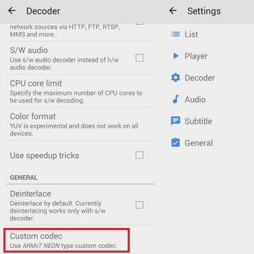 custom codec path