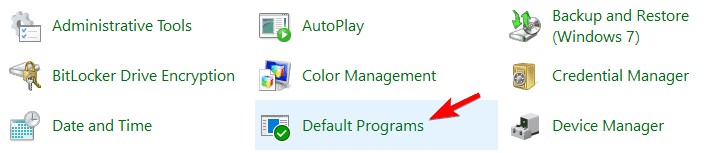 default programs