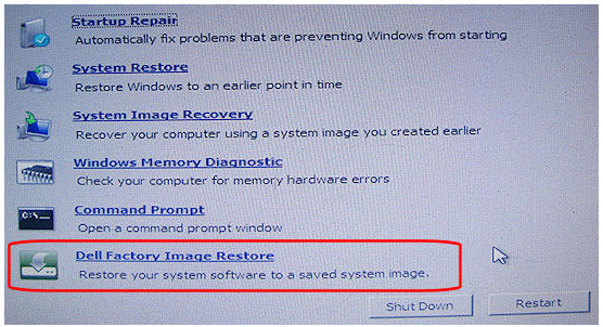 dell factory image restore