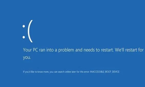 inaccessible boot device