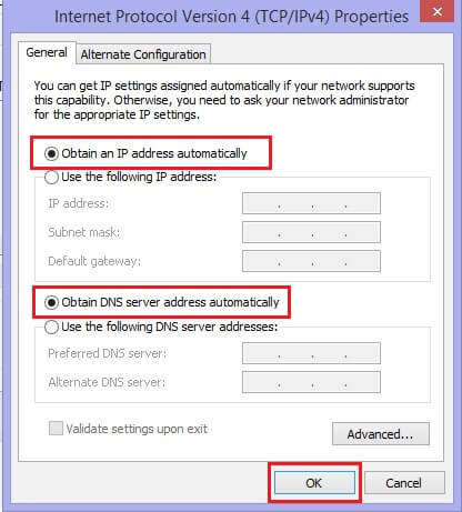 obtain ip address automatically