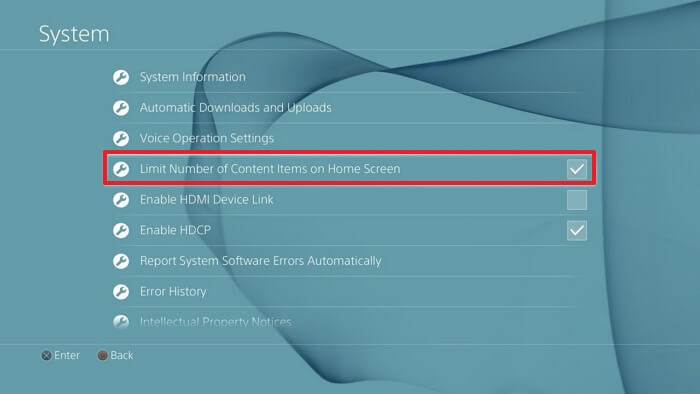 /ps4 limit number of content items
