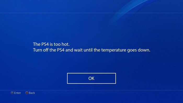 ps4 overheating warning