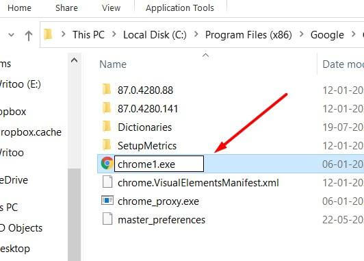 rename chrome