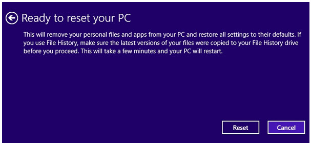 ready to reset your pc