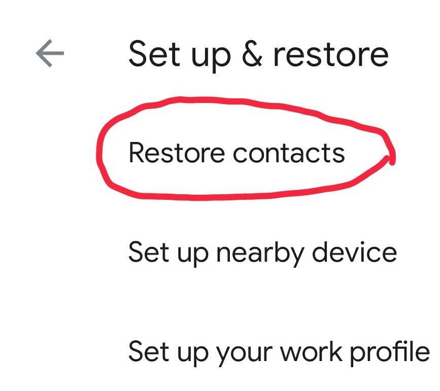 restore deleted contacts