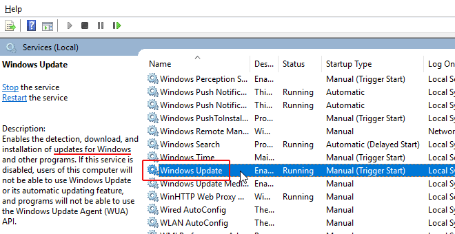 windows update service