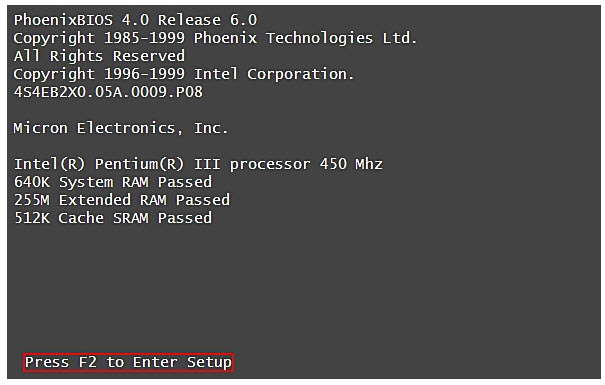 enter bios setting