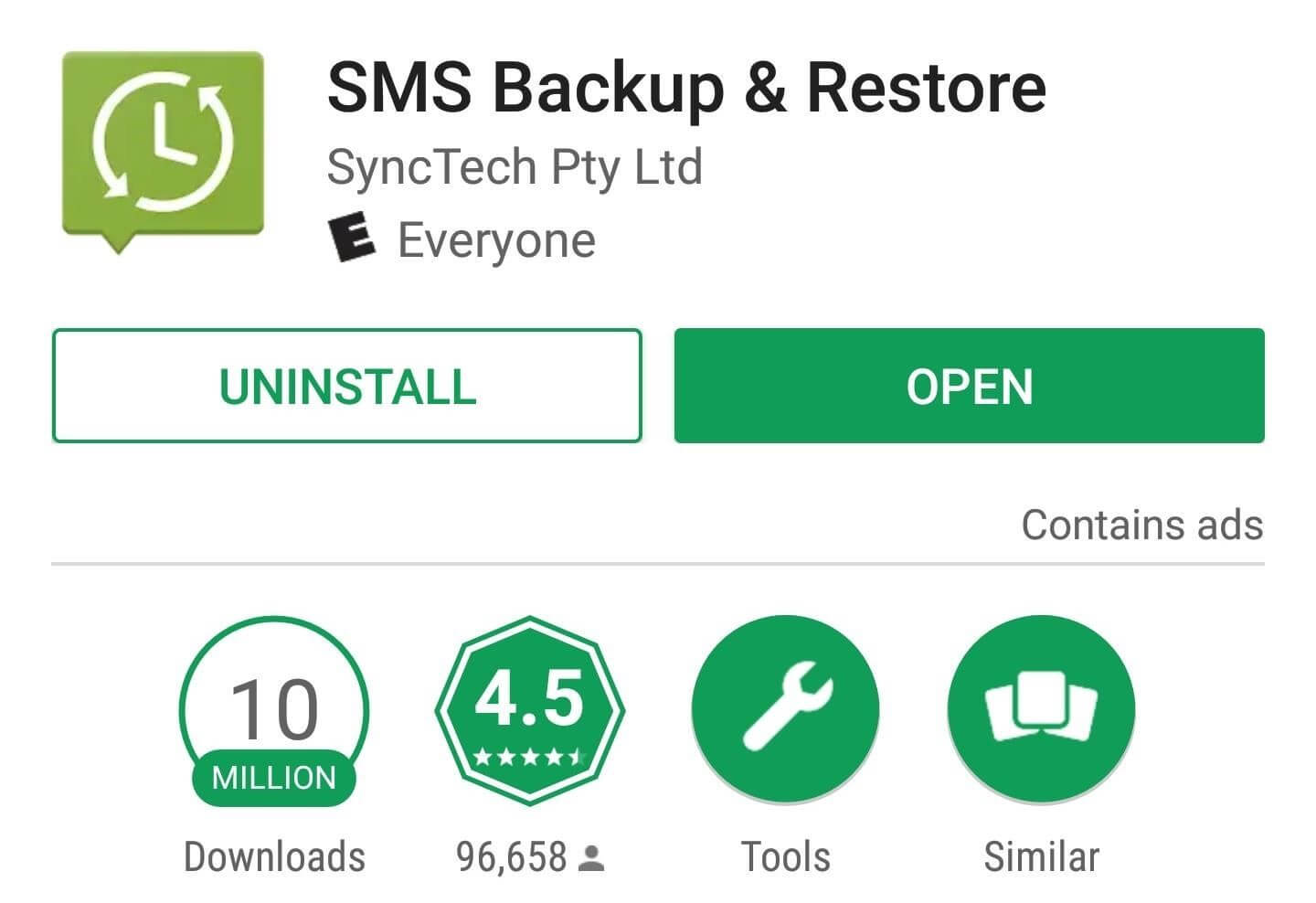 sms backup restore