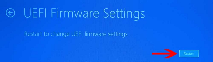 uefi settings restart