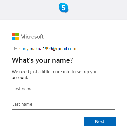 steps 2.2 for Create Skype Account