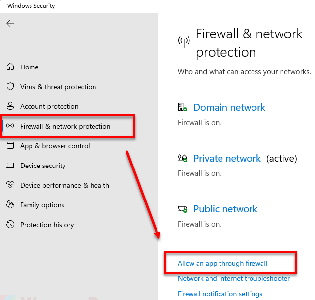 allow an app through firewall