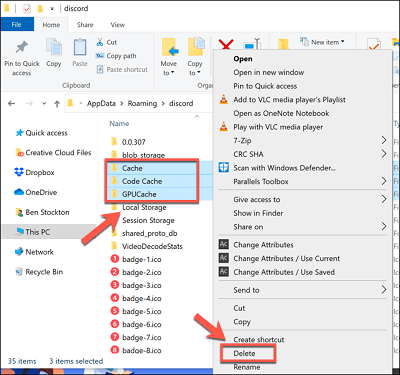 clear discord cache files