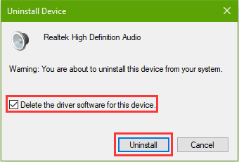 delete the driver software for this device