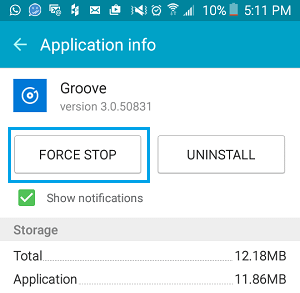 force stop app android