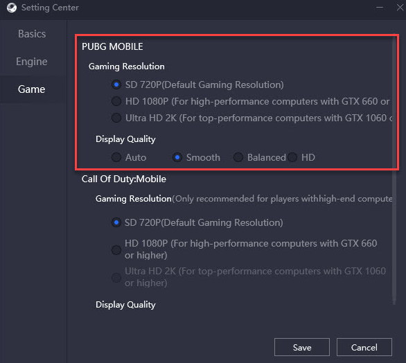 gameloop settings