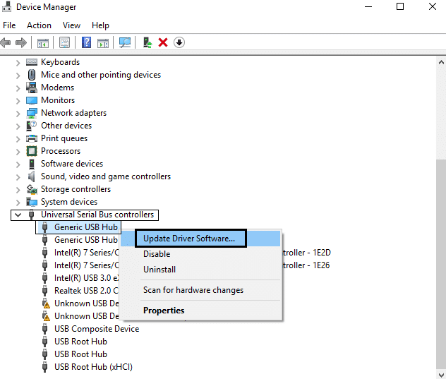 generic usb hub update driver software