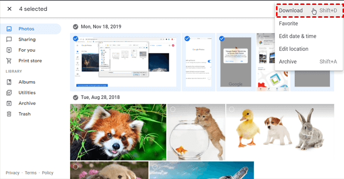 google photo download