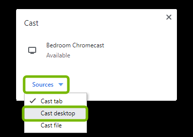 google sources cast desktop