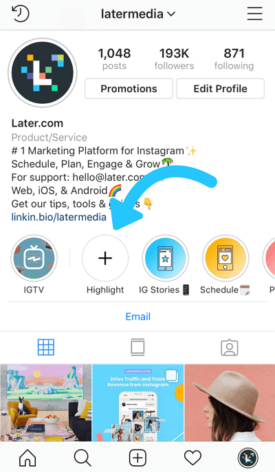ins story highlight