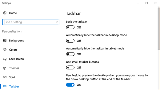 lock taskbar