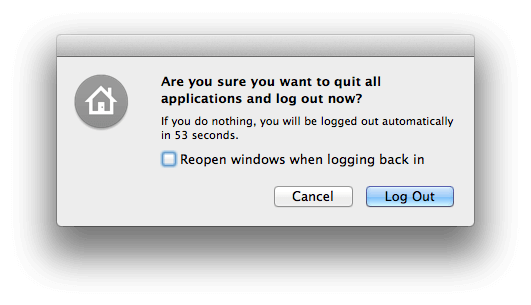 log out and log in back mac