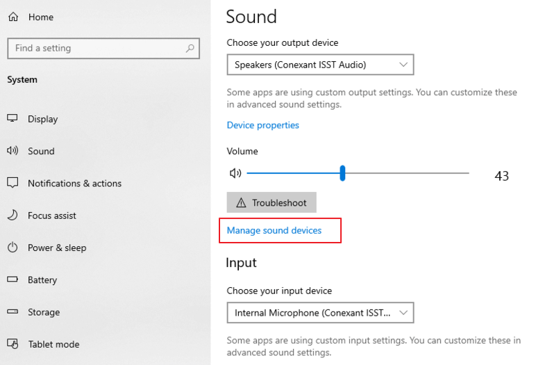 manage sound devices