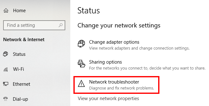 network troubleshooter