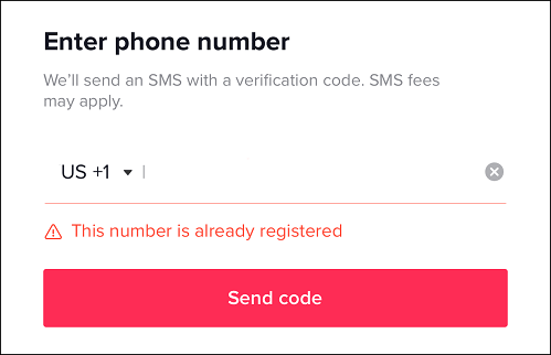 number is already registered