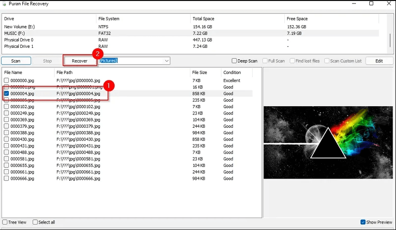 puran file recovery recover process