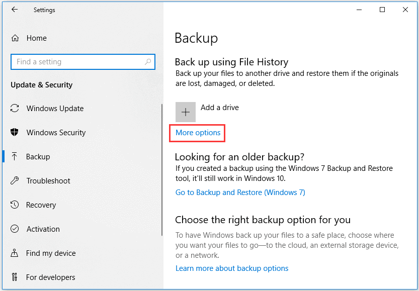restore files in file history