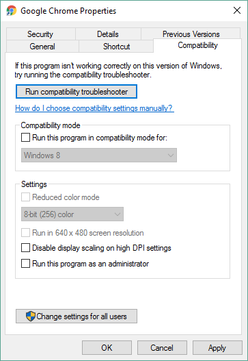 run compability troubleshooter chrome
