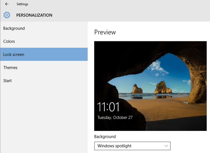 settings windows spotlight