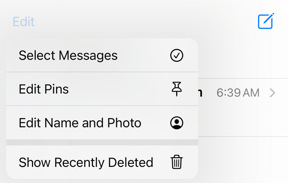 show recently deleted message