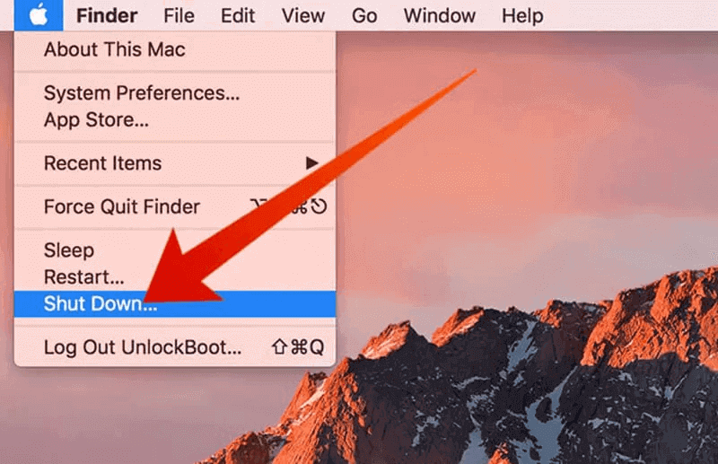 shut down mac