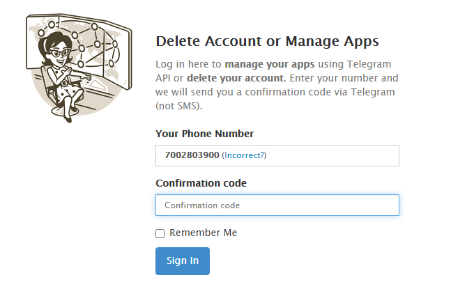sign in telegram