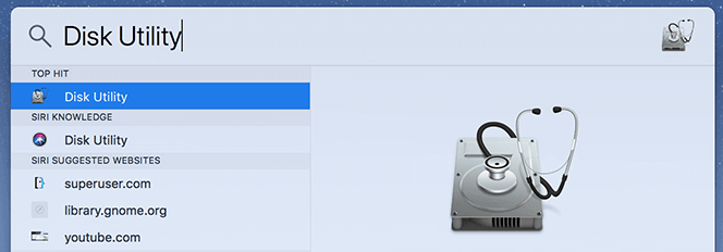 spotlight disk utility