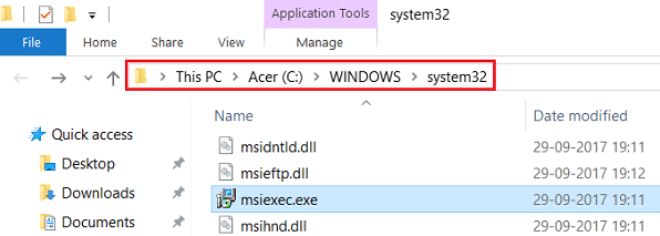 system 32 folder msiexec