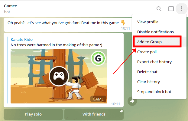 Telegram Bot Add to group