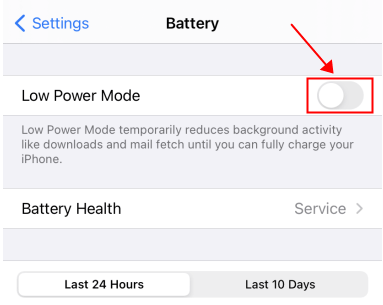 iphone low power mode