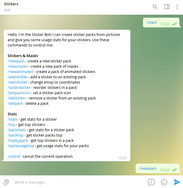 Telegram Sticker Bot tasks