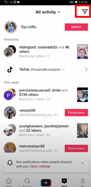 tiktok paper plane icon