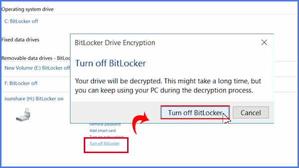 turn off bitlocker