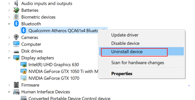 uninstall device