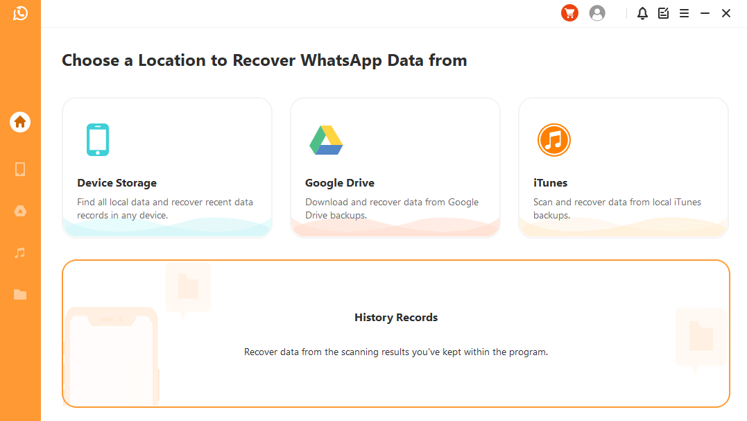 choose recover WhatsApp data from device storage