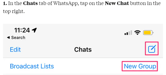 step 1 for How to Join a WhatsApp Group with Link