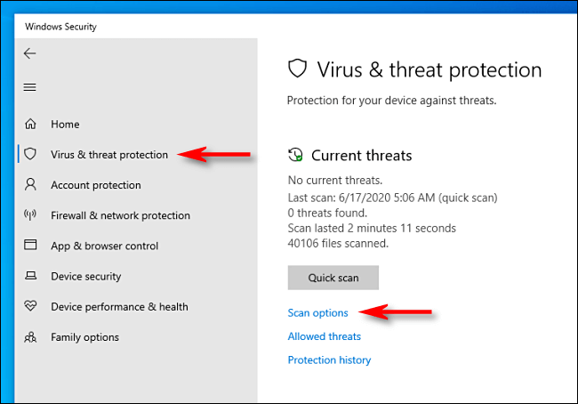 windows defender scan