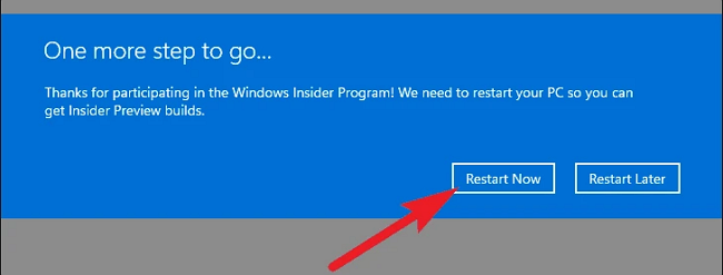 windows restart insider